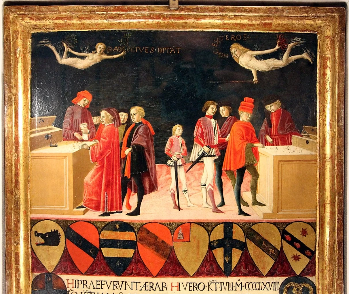 Le Finanze del Comune in Tempo di Pace e in Tempo di Guerra - Siena, archivio di Stato, Museo delle tavolette di Biccherna, dettaglio